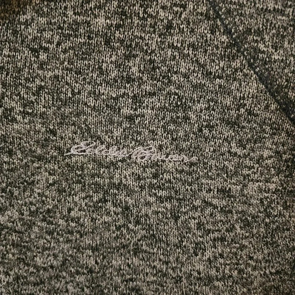 Eddie Bauer Sweater Men Size Large Gray Polyester Fleece Lined 1/4 Zip Mock Neck - Picture 5 of 7